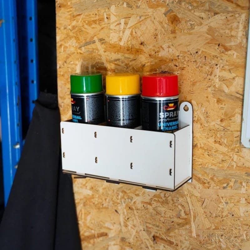 Wall-Mounted Spray Can Organizer Vector File for Laser Cutting