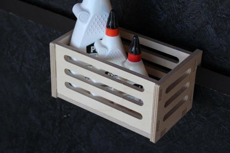 Wall-Mounted Storage Crate Laser Cut File Vector