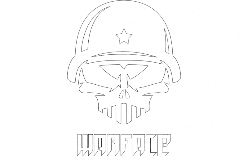 Warface Skull Logo Vector Design for Laser Cutting DXF
