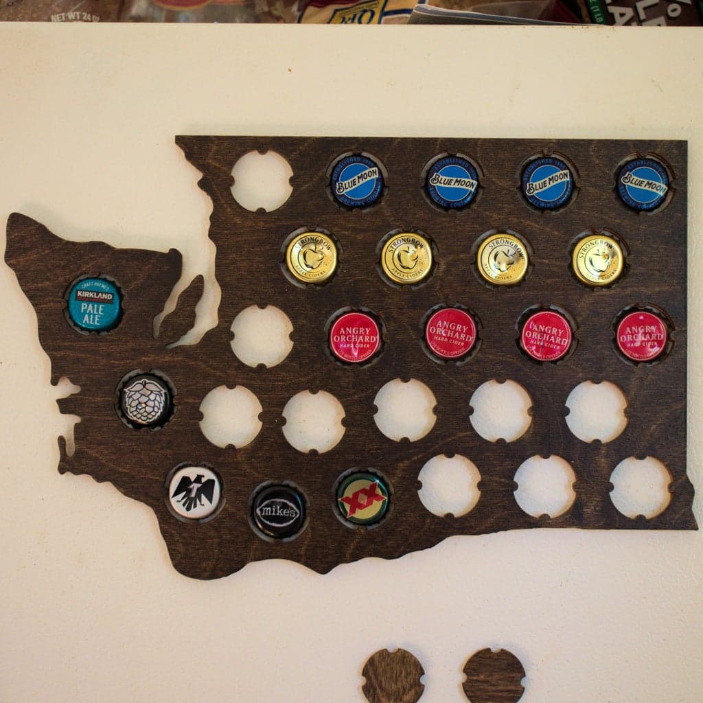 Washington State Beer Cap Map Vector Laser Cut File