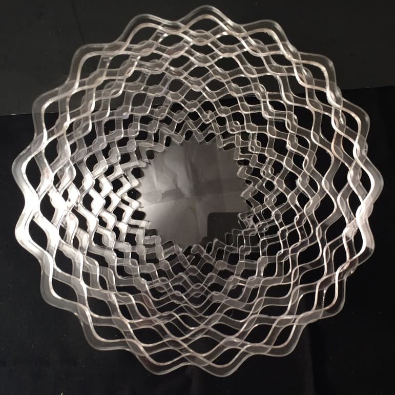 Wavy Lattice Decorative Bowl Vector File for Laser Cutting