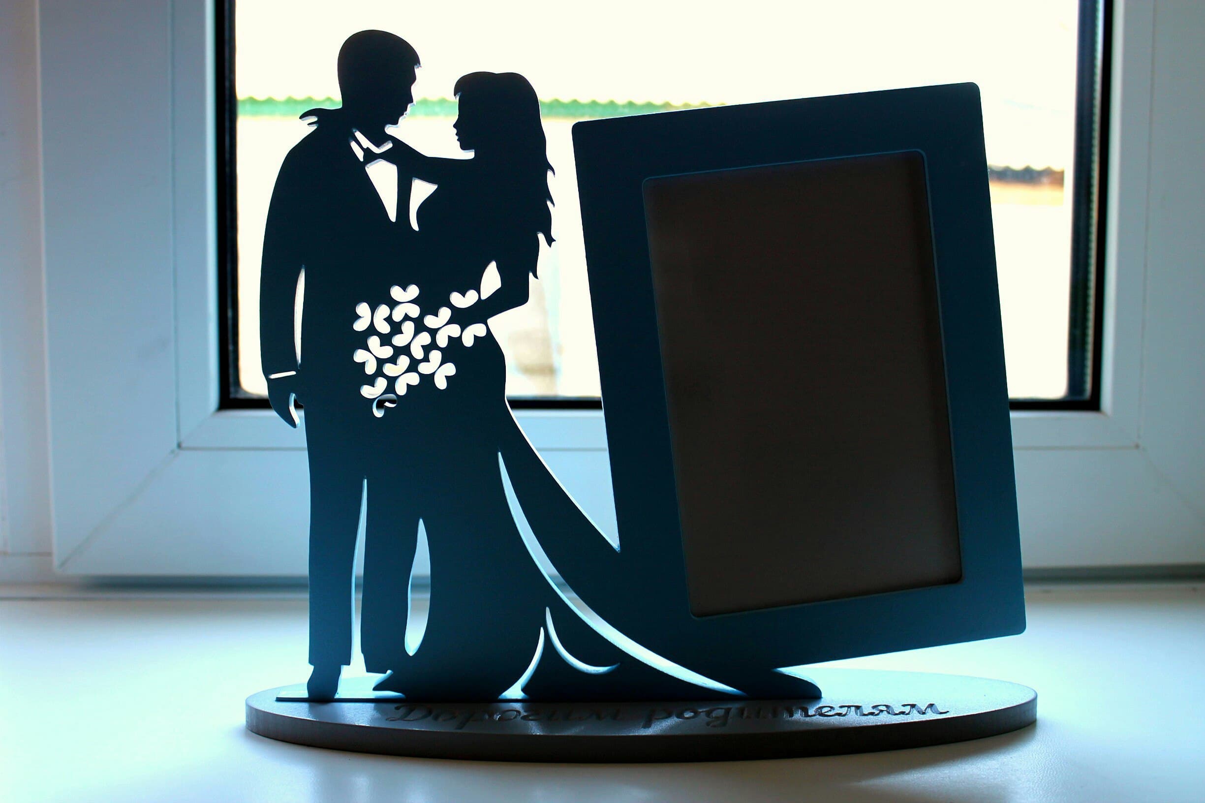 Wedding Couple Photo Frame Laser Cut Vector File