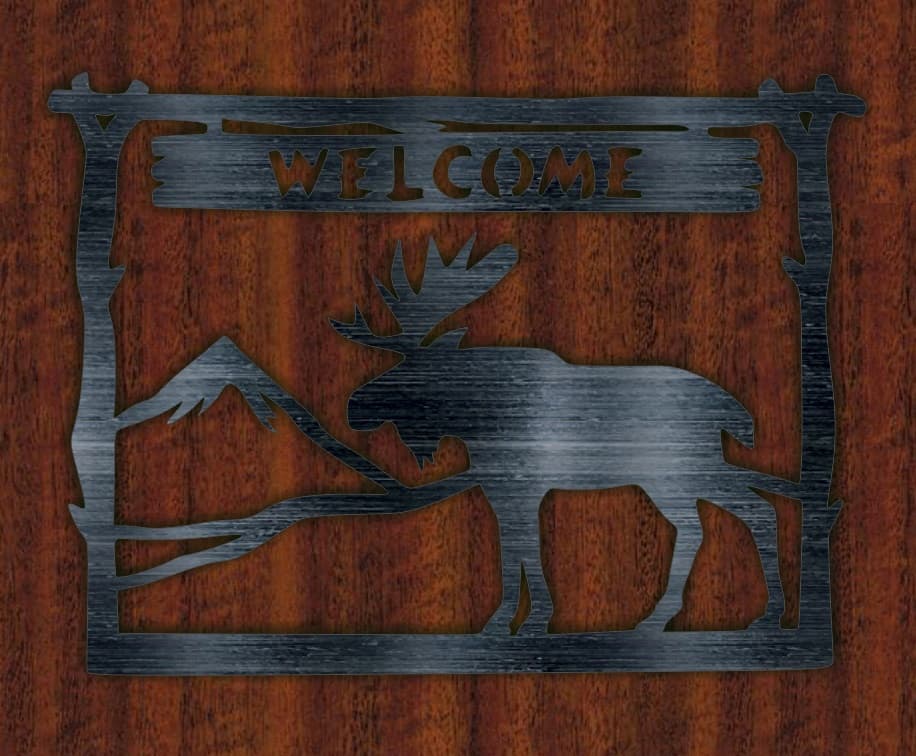 Welcome Moose Mountain Sign Vector for Laser and Plasma Cutting