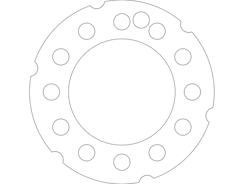 Wheel Rim Stiffener Plate Vector File DXF