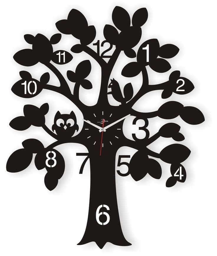 Whimsical Tree Wall Clock Laser Cut Vector File