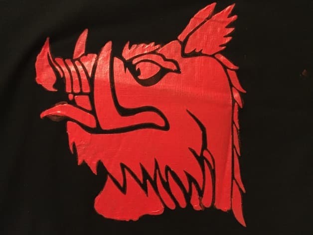 Wild Boar Head Vector Silhouette for Laser Cutting SVG