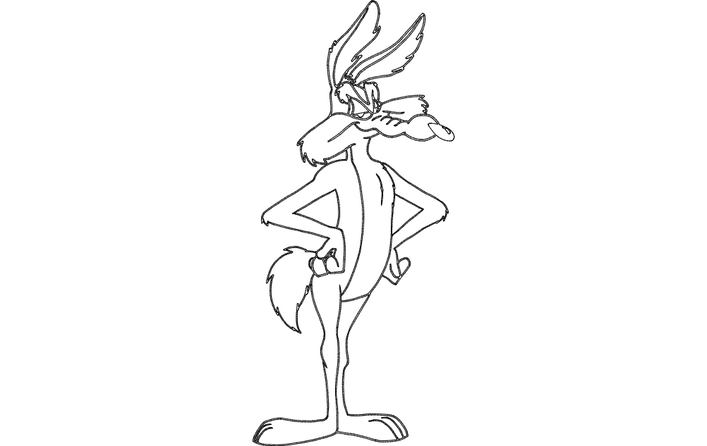 Wile E. Coyote Vector DXF File for Laser Cutting