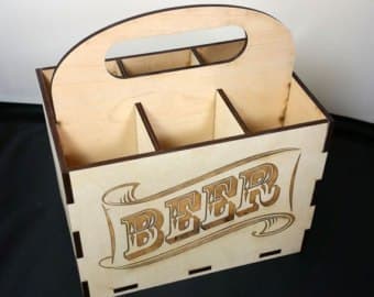 Wooden 6-Pack Beer Caddy Vector File for Laser Cutting