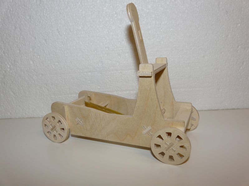 Wooden Catapult 3D Puzzle Vector File for Laser Cutting
