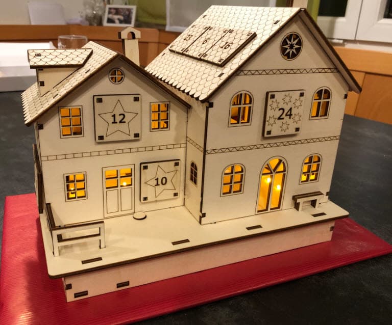 Wooden Christmas Advent Calendar House Laser Cut Vector DXF