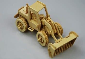 Wooden Front Loader 3D Puzzle Laser Cut Vector File