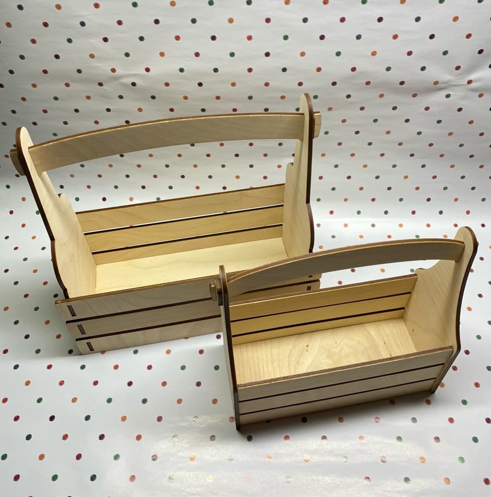 Wooden Garden Basket Vector File for Laser Cutting