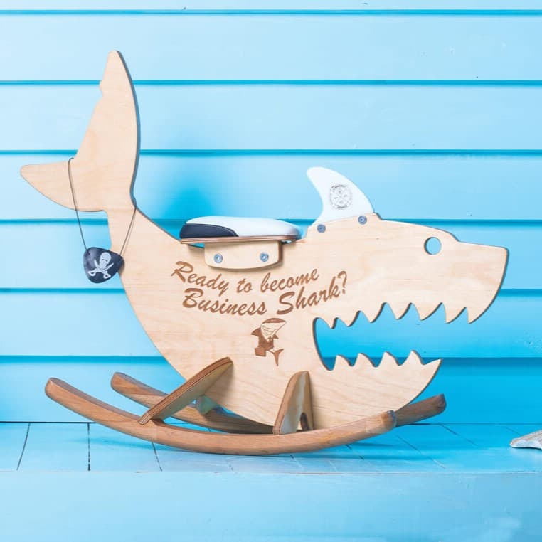 Wooden Shark Rocking Toy Vector Design for Laser Cutting (DXF/SVG)