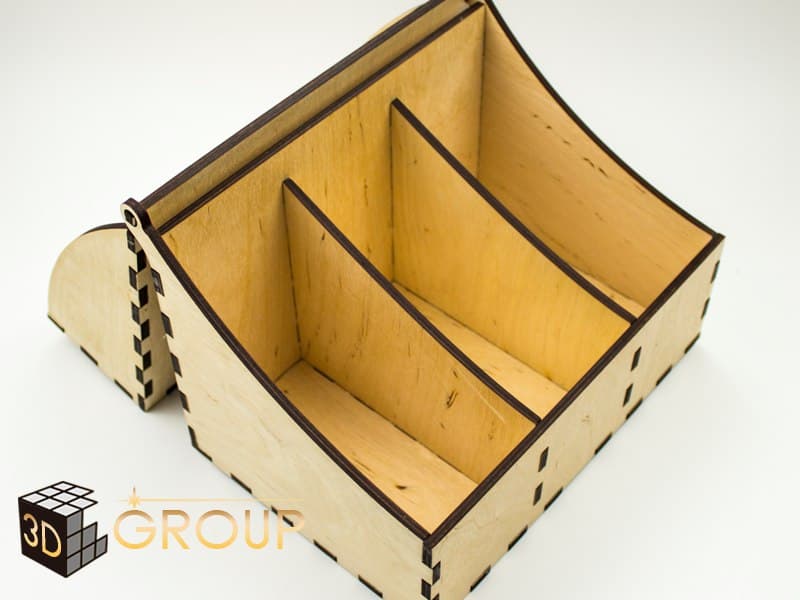 Wooden Tea Box Organizer Vector Plan for Laser Cutting