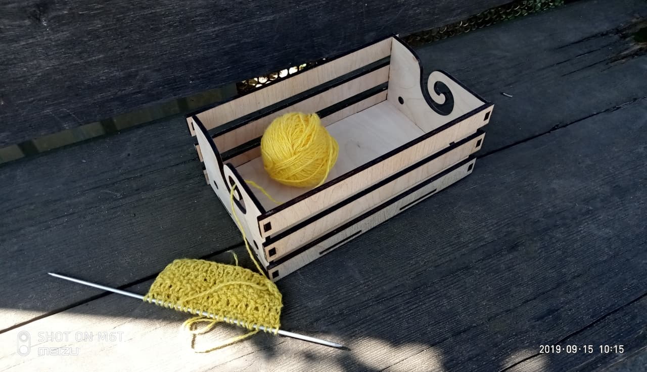 Wooden Yarn Storage Box Laser Cut File SVG DXF