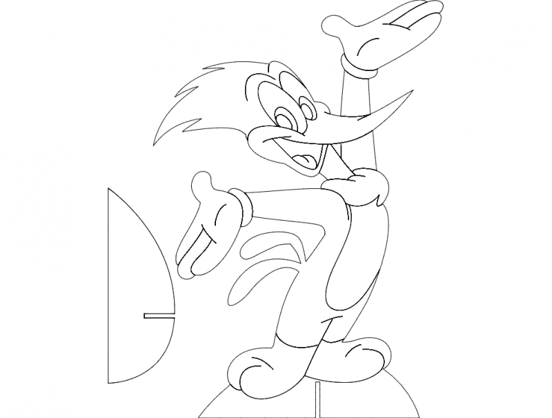 Woody Woodpecker 3D Puzzle Vector DXF File