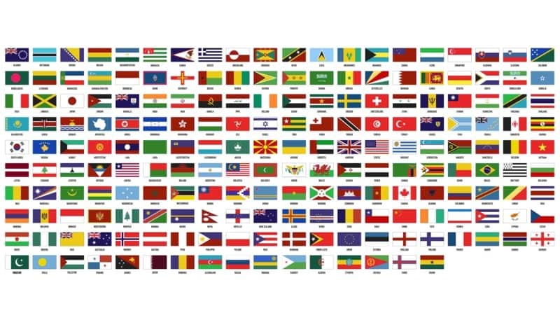 World Country Flags Collection Vector Set for Laser Cutting
