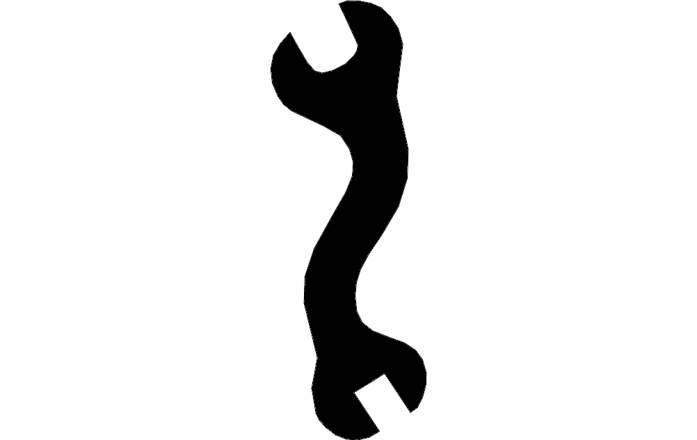 Wrench Silhouette Vector File for CNC Laser Cutting (DXF)