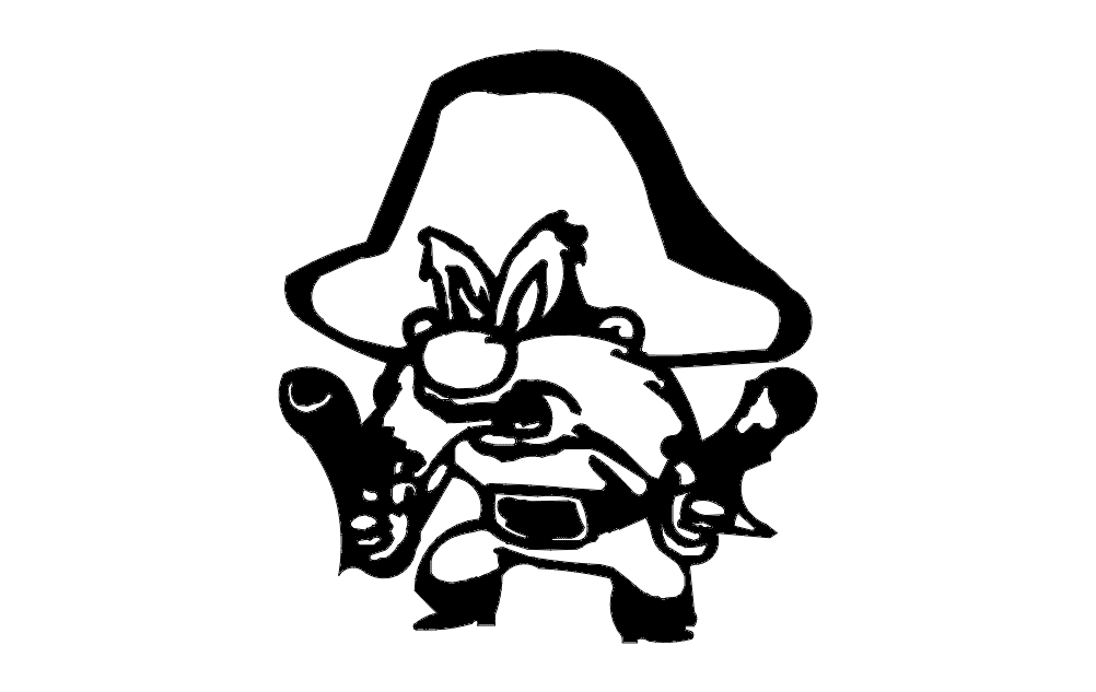 Yosemite Sam Vector Graphic DXF for Laser Cutting